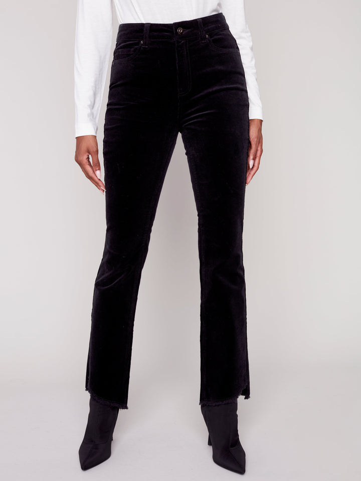 Corduroy Bootcut Pant With Hem Detail