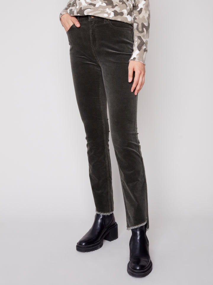 Corduroy Bootcut Pant With Hem Detail