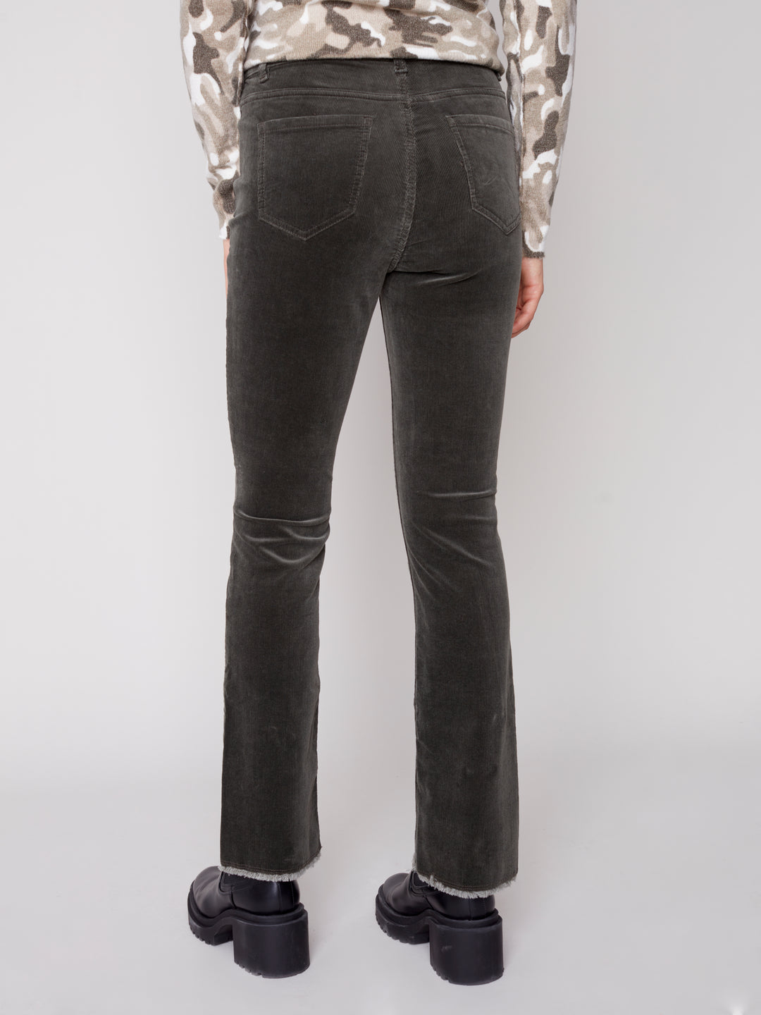 Corduroy Bootcut Pant With Hem Detail