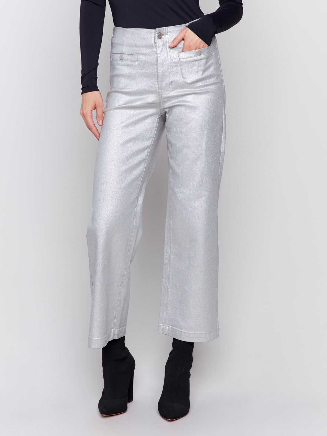 Shimmery Twill Pull-On Pant