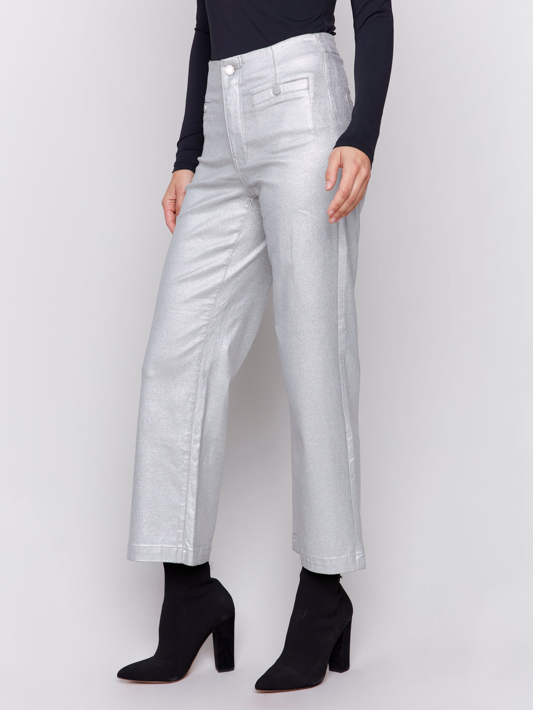 Shimmery Twill Pull-On Pant