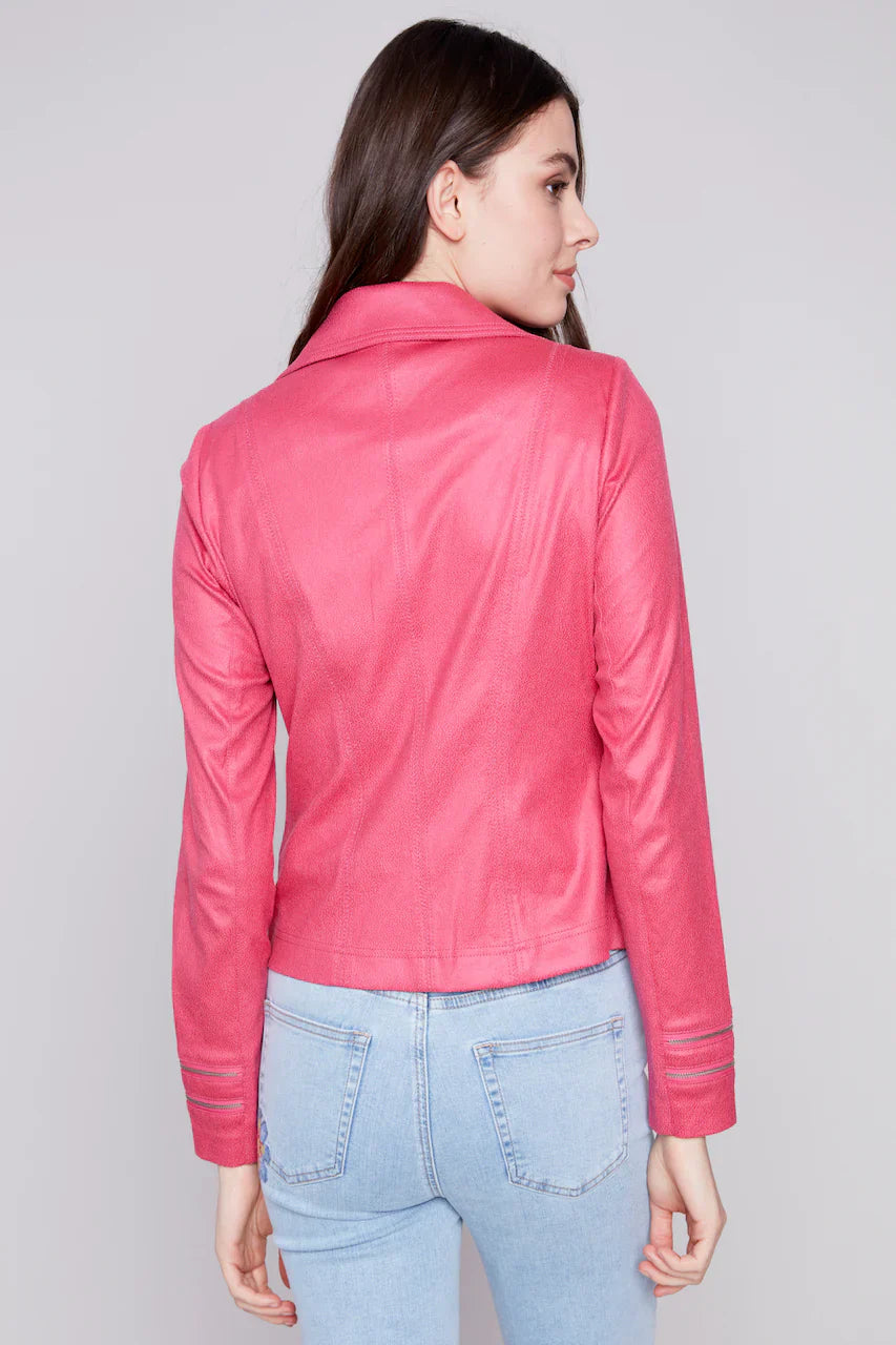 Faux Croc Leather Jacket