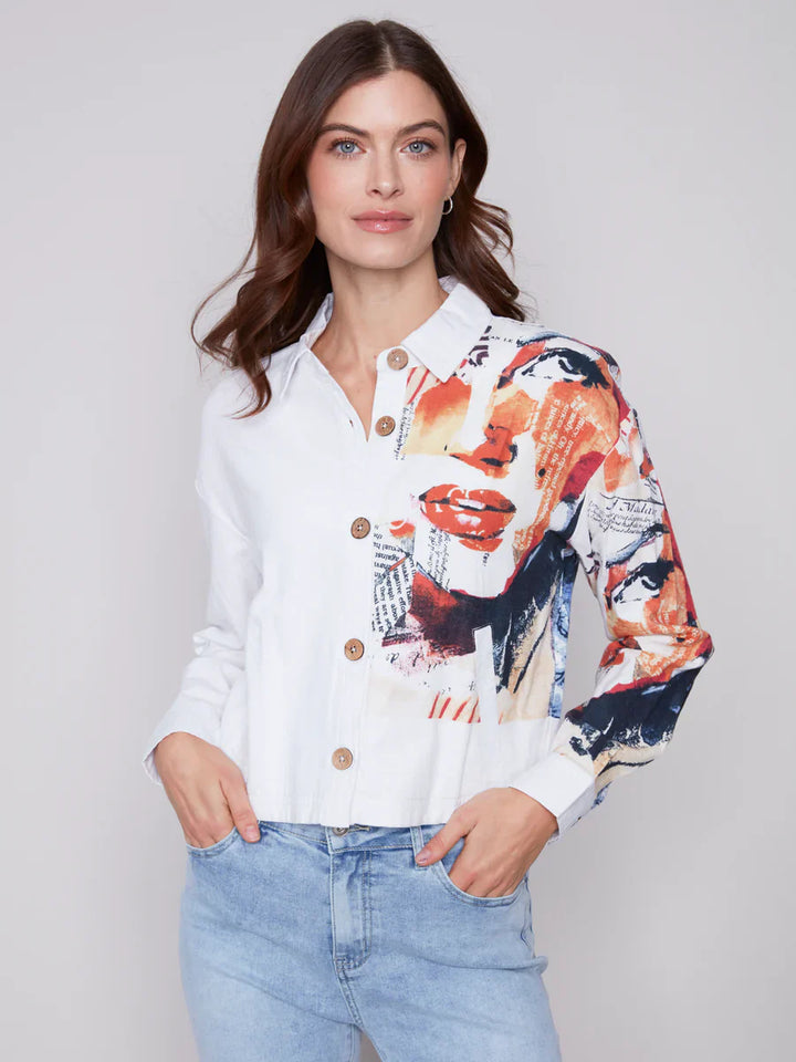 Marilyn Print Linen Jacket