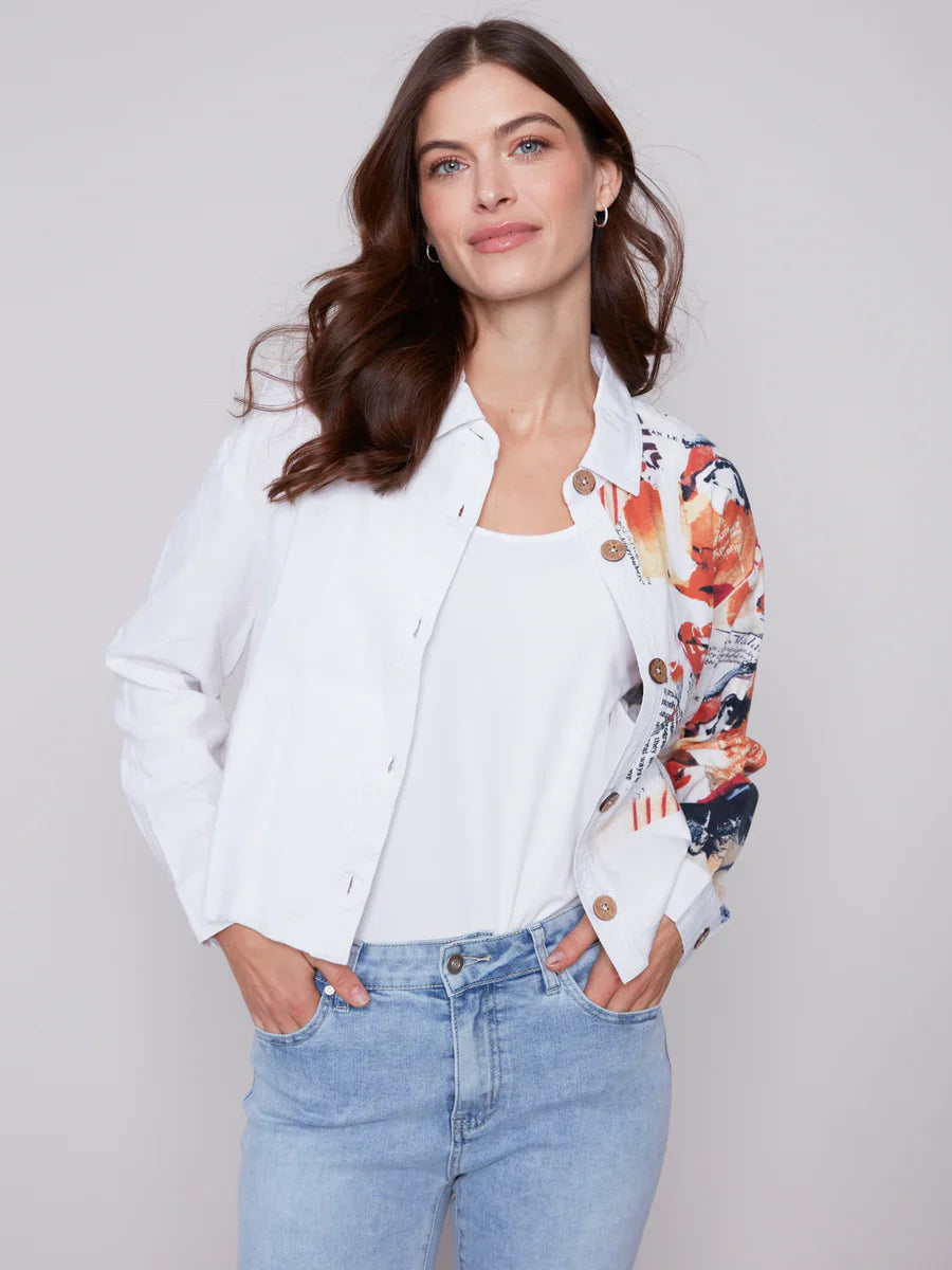 Marilyn Print Linen Jacket