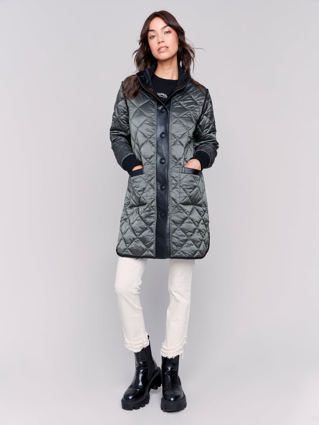 Reversible Long Quilted Jacket