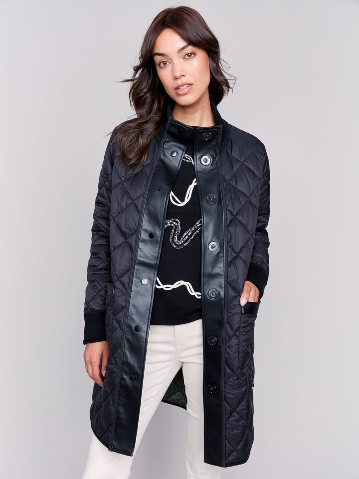 Reversible Long Quilted Jacket