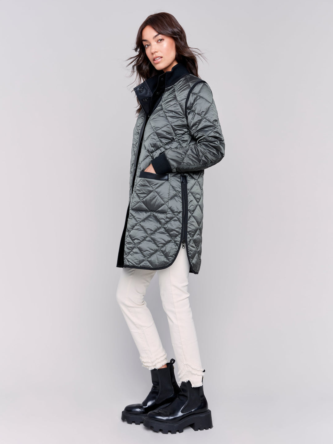 Reversible Long Quilted Jacket