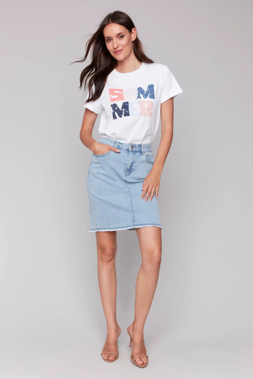 Stretch Denim Skirt