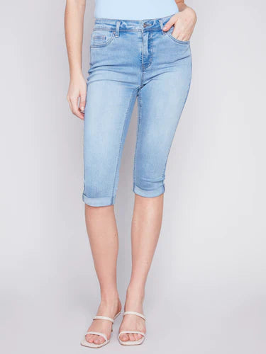 Stretch Denim Pedal Pusher