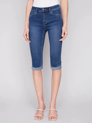 Stretch Denim Pedal Pusher