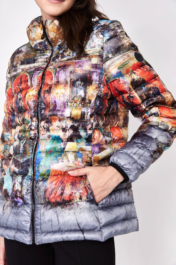 Colourful Print Puffer Jacket