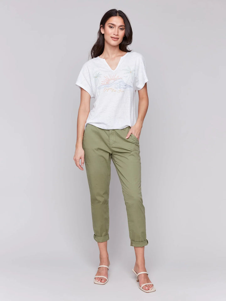 Short Sleeve Linen Jersey Top