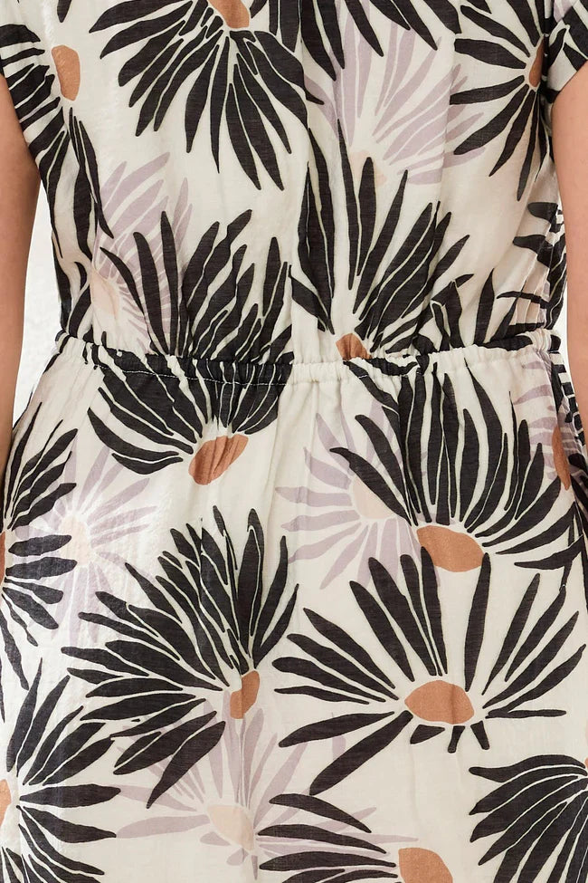 Soft Woven Printed Short Sleeve Dress