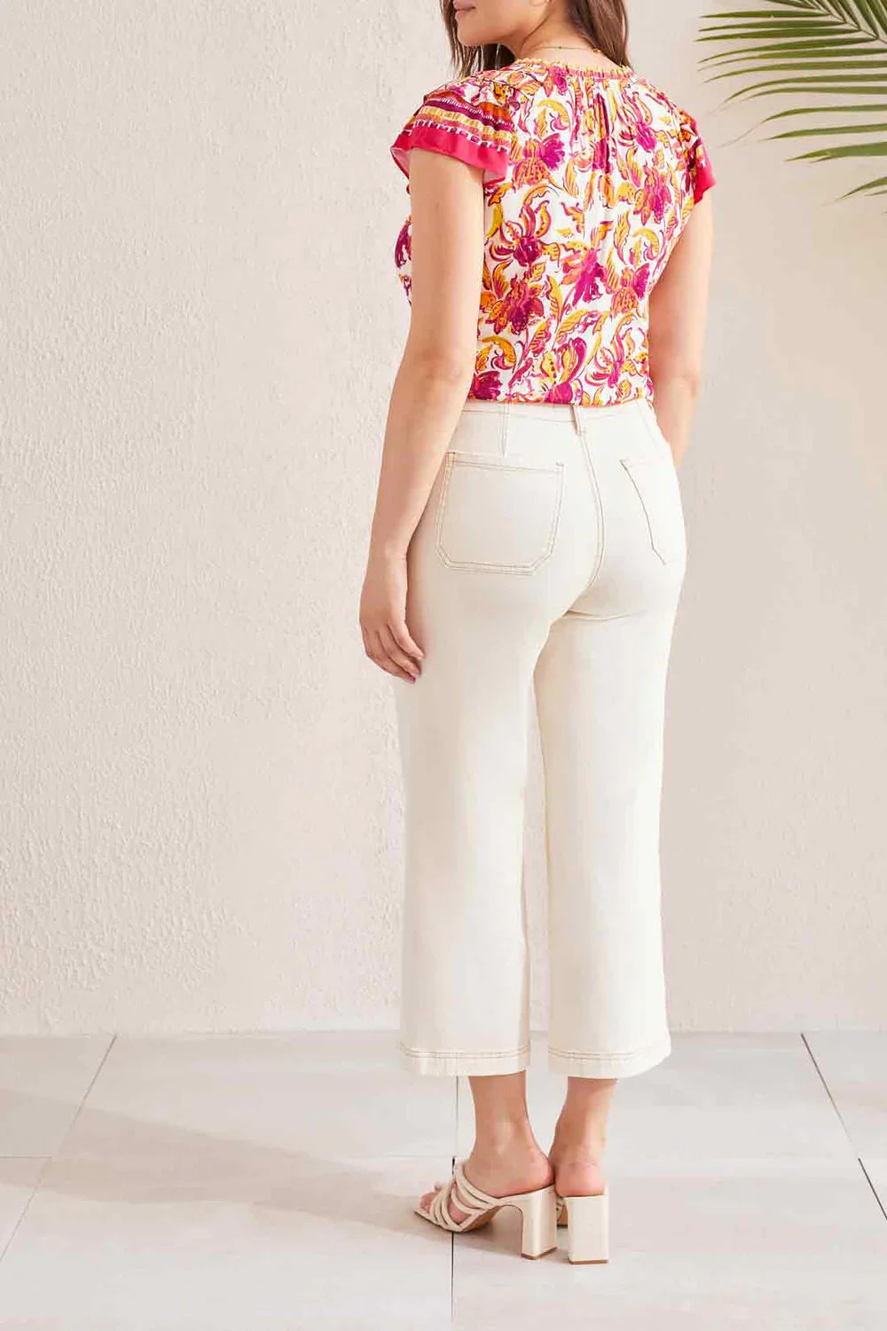 Brooke Button Fly  Crop Wide Leg Pant