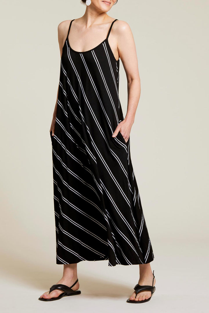 Long Sleeveless Stripe Dress