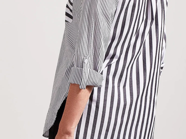 Striped Shirt With Roll-Up Sleeves