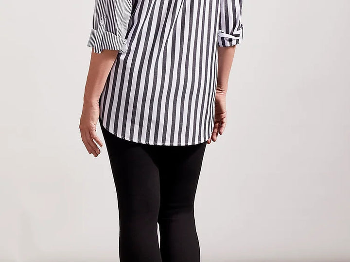 Striped Shirt With Roll-Up Sleeves