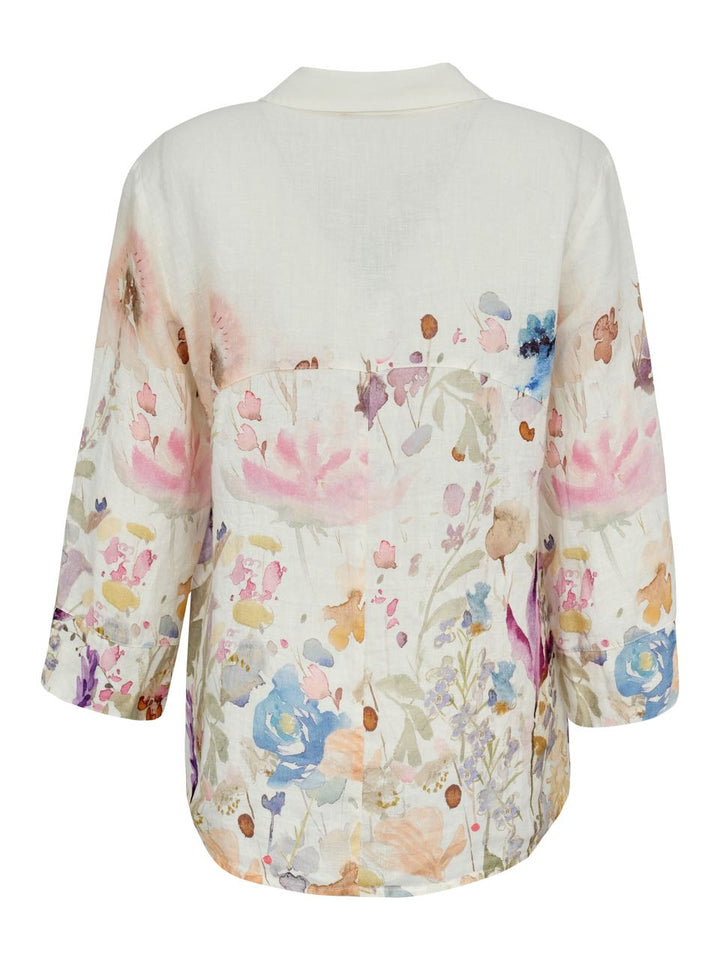 Linen Floral Long Sleeve Shirt