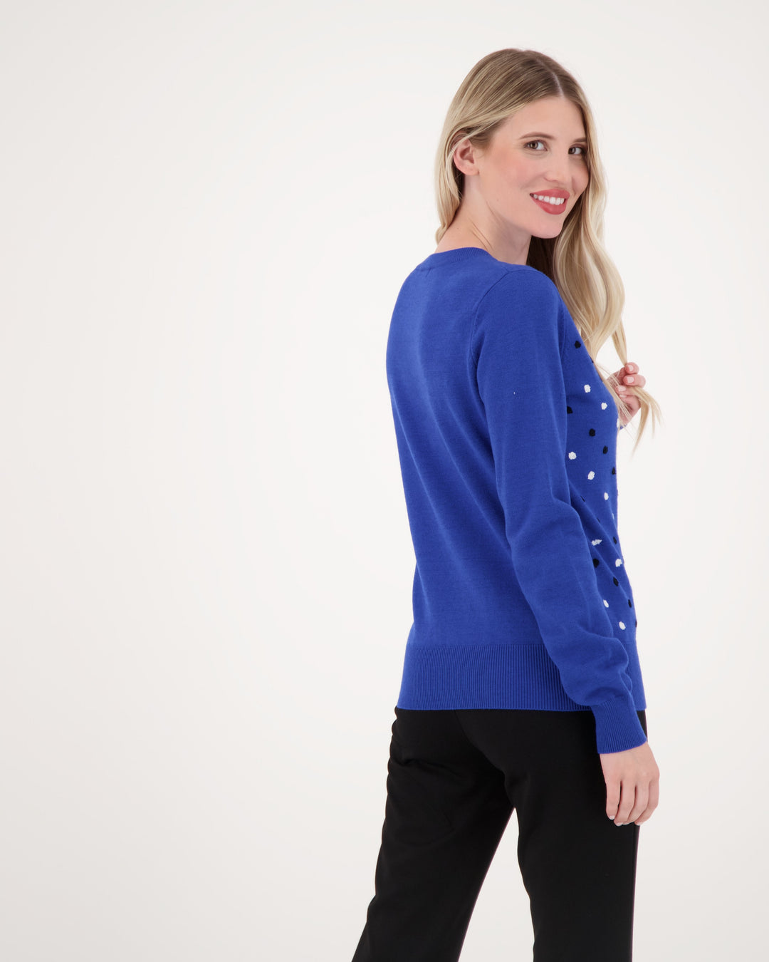 Dotted Crewneck Soft Sweater