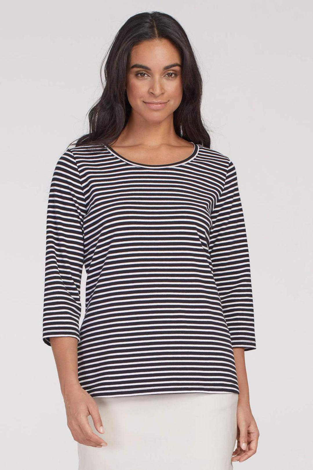 Stripe Knit Top With Criss Cross Back
