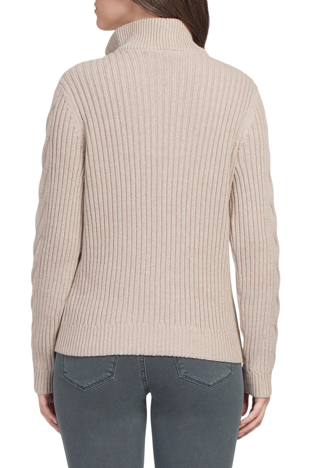 Zip Neck Cable Sweater