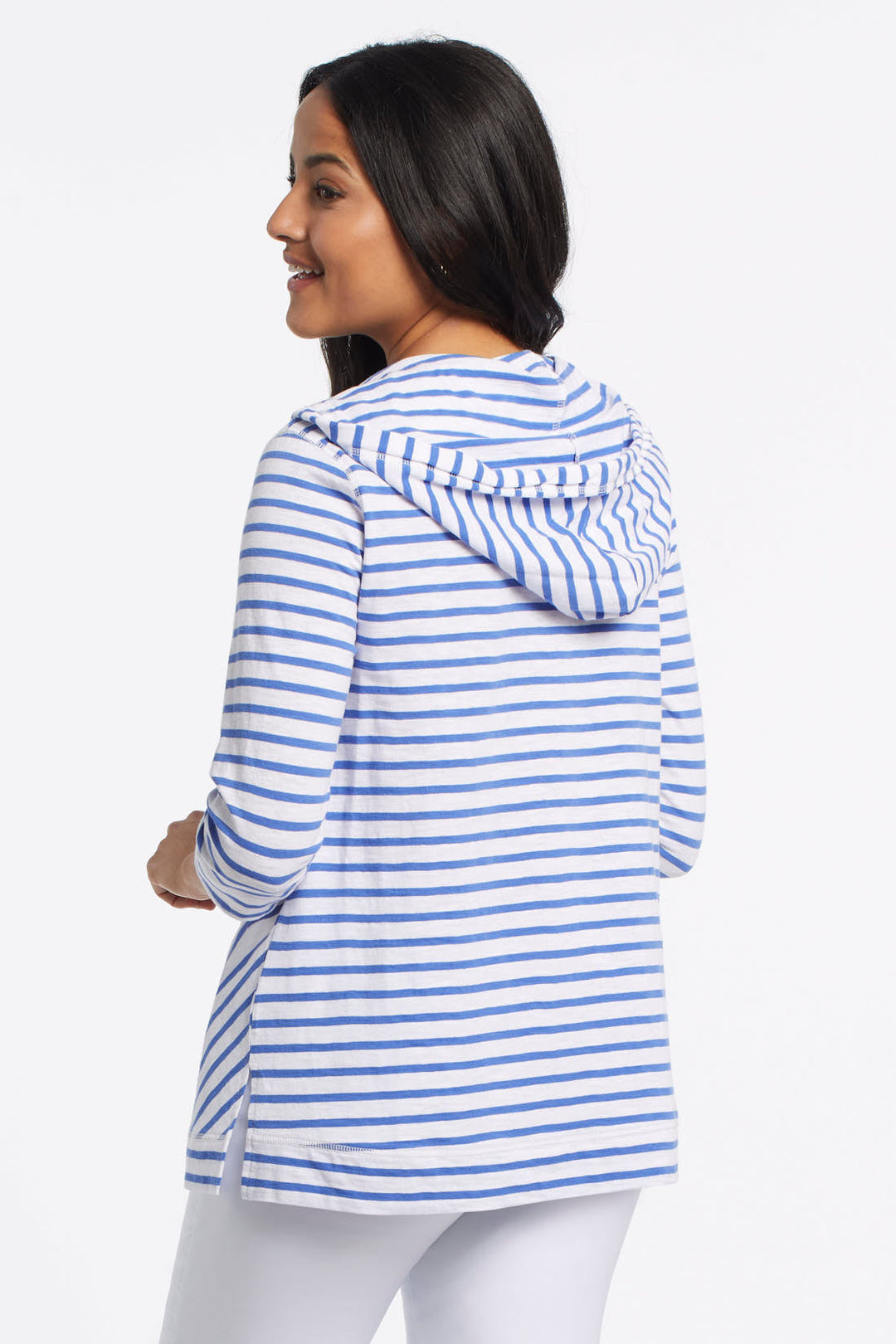 3/4 Sleeve Striped Hoodie