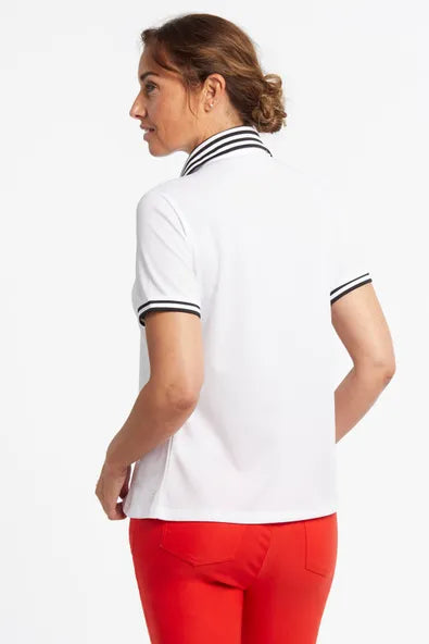 Polo Tee With Stripe Trim