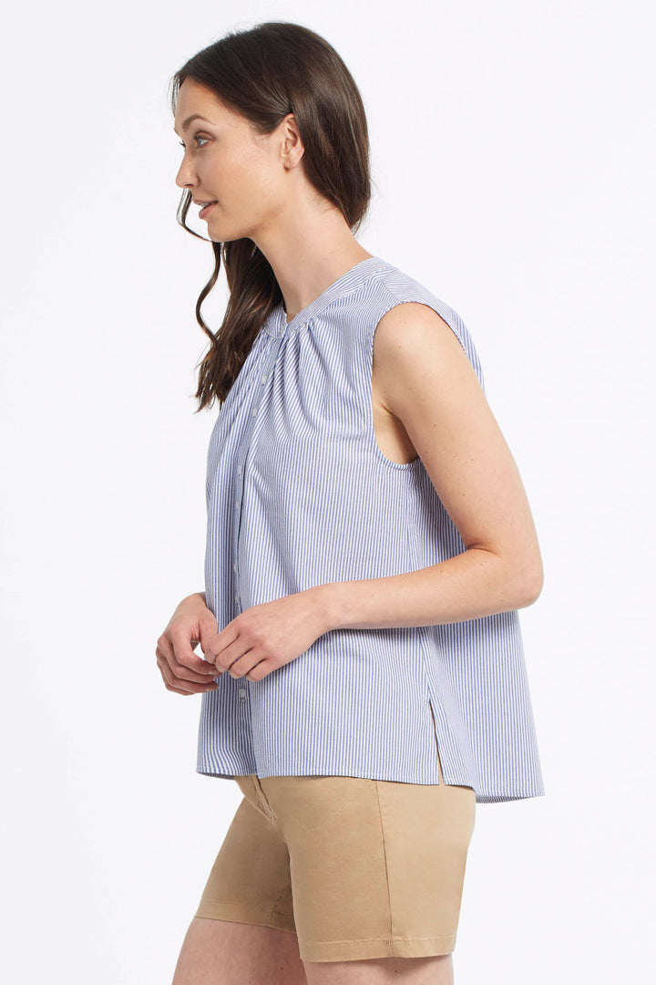 Sleeveless Button Front Top