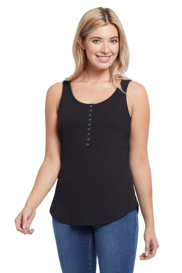 Rib Knit Cami With Front Detail