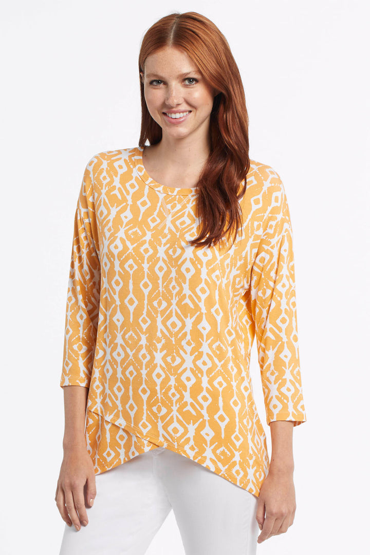 3/4 Sleeve Asymetric Hem Top