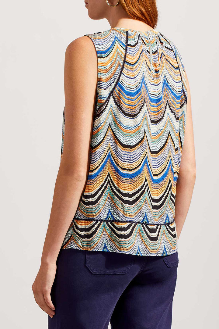 Printed Sleeveless Top With Yoke Detail