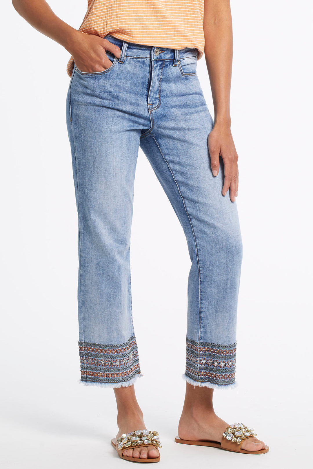 Straight Crop Jean With Bottom Detail
