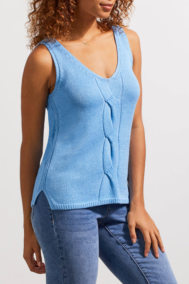 Sweater Tank Top With Cable Detail