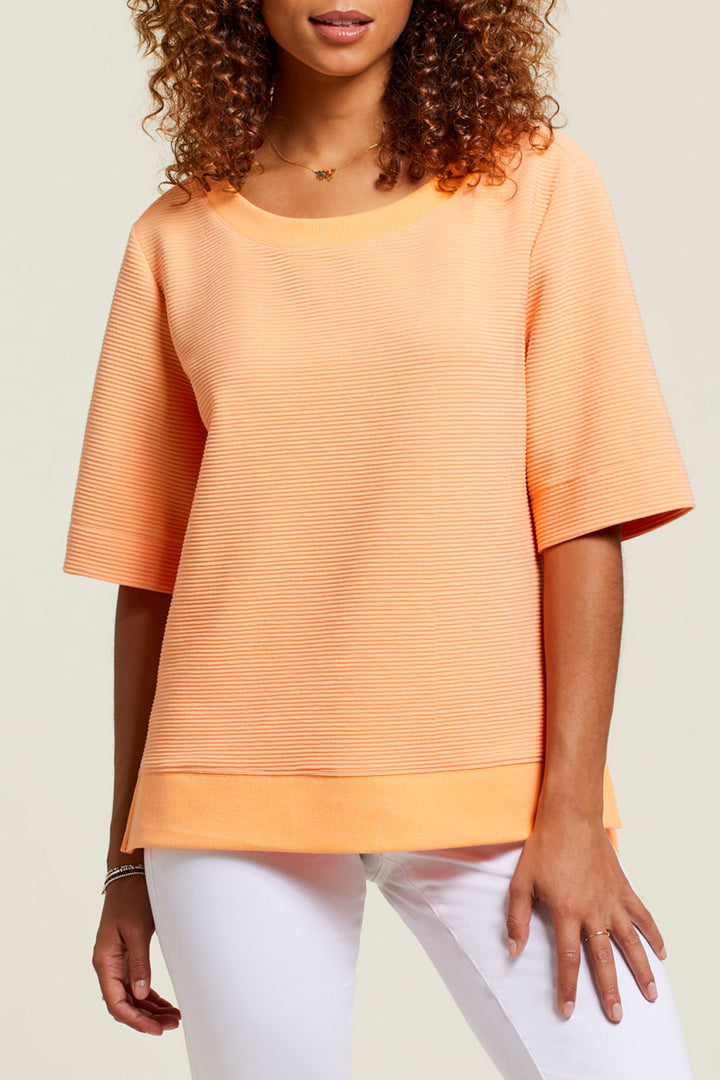 Boat Neck Elbow Sleeve Top