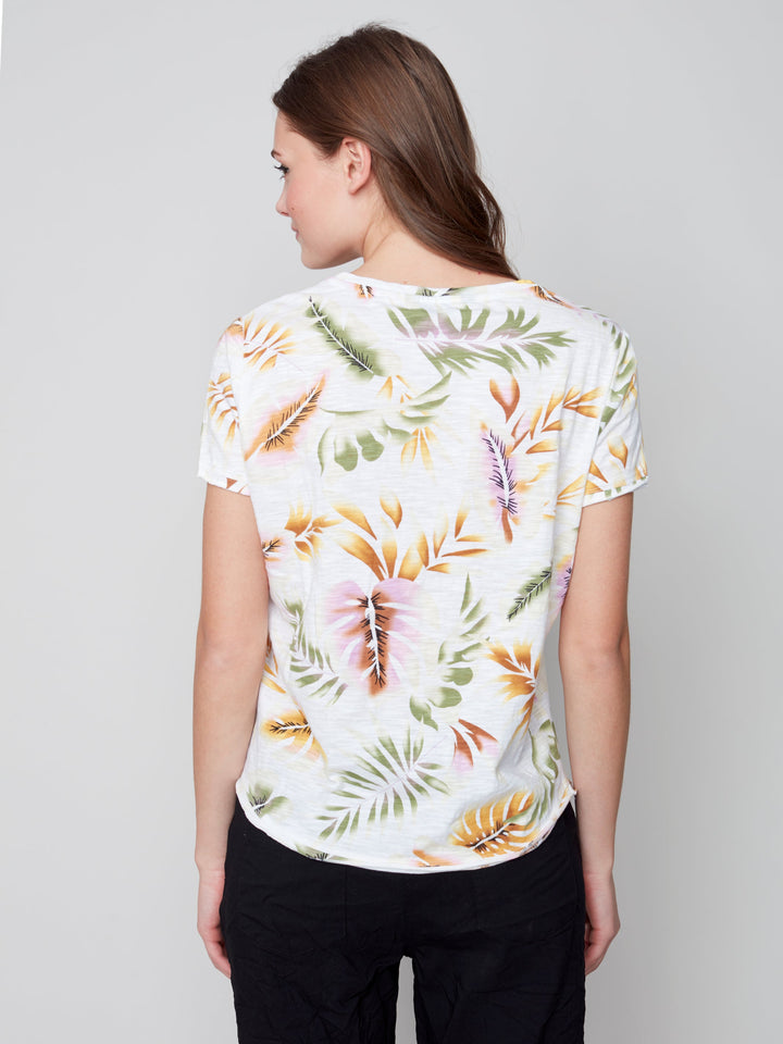 Floral Print V-Neck T-Shirt