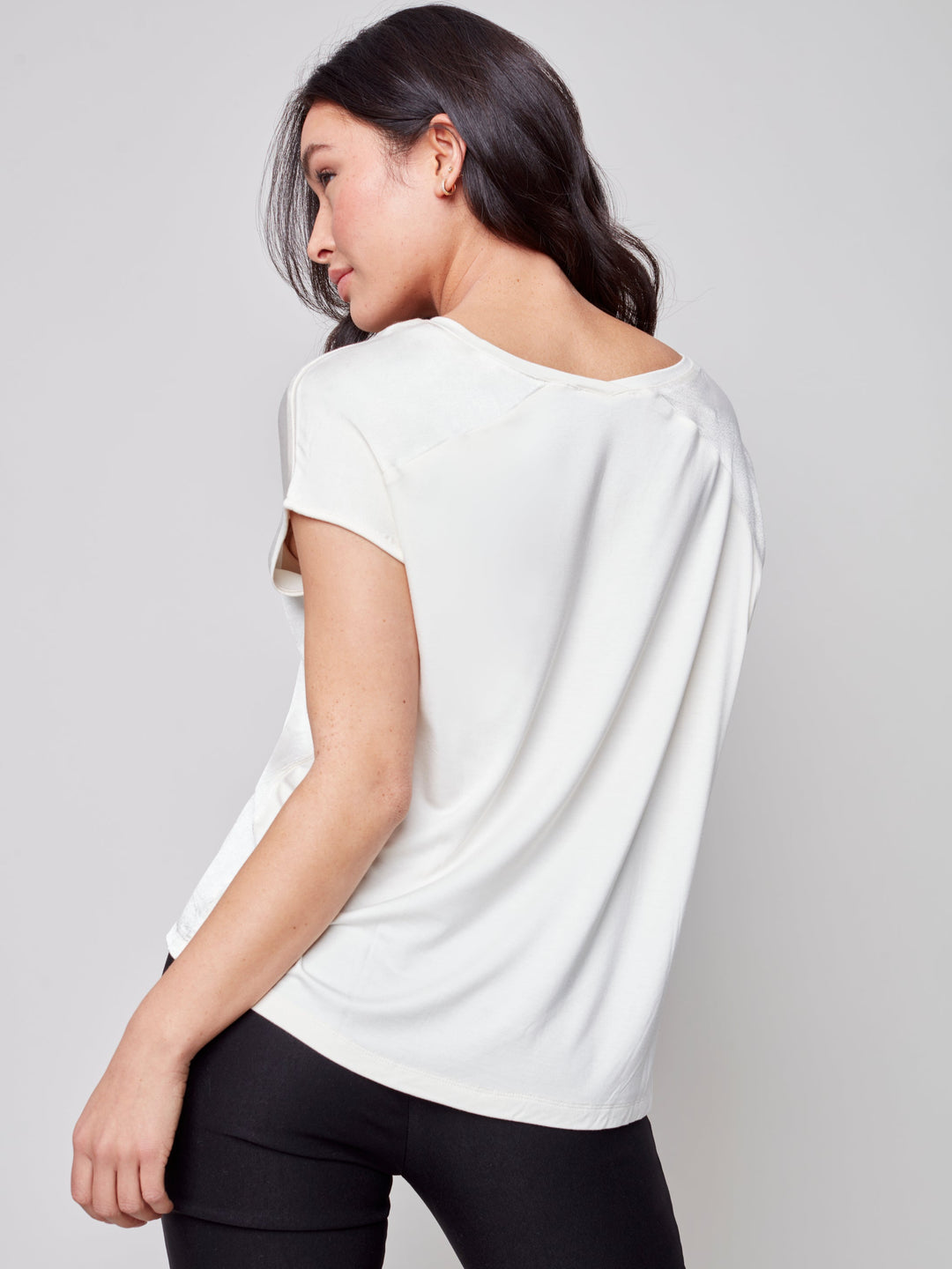 Short Sleeve Jersey V-Neck Top