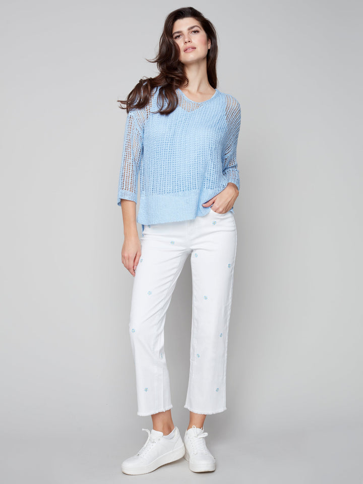 Long Sleeve Sweater With Hem Detail