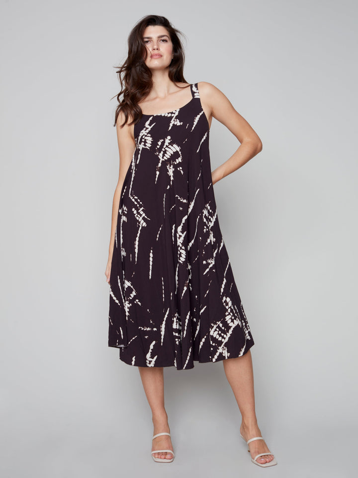 Sleeveless Printed A-Line Maxi Dress