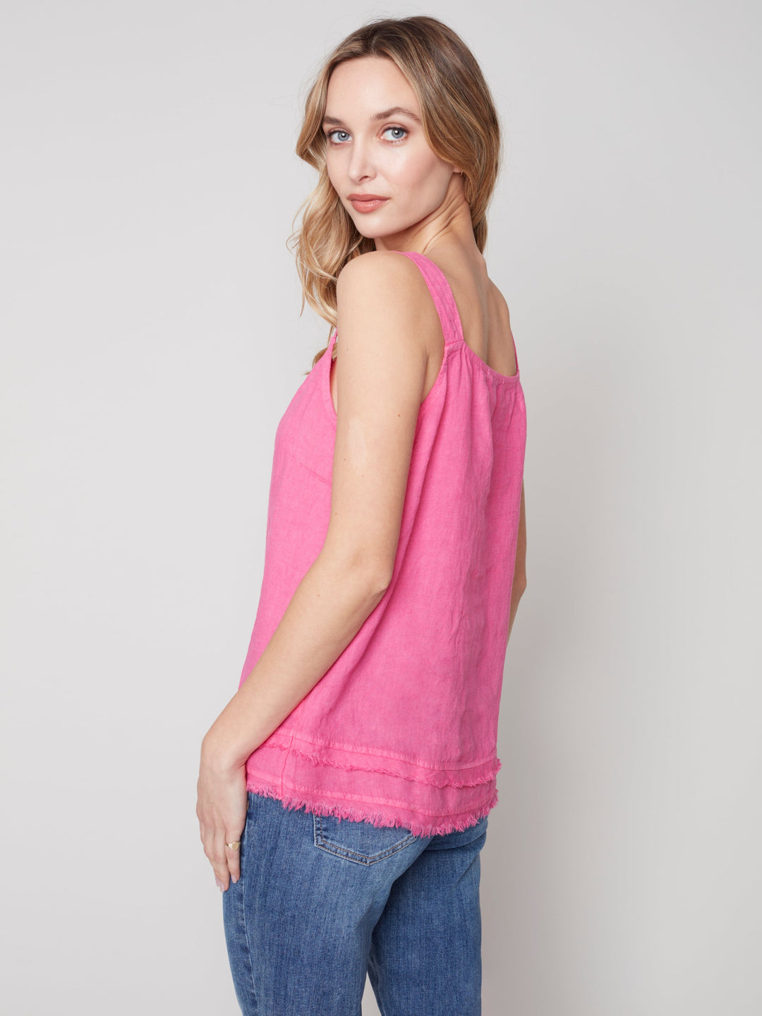 Sleeveless Square Neck Linen Top