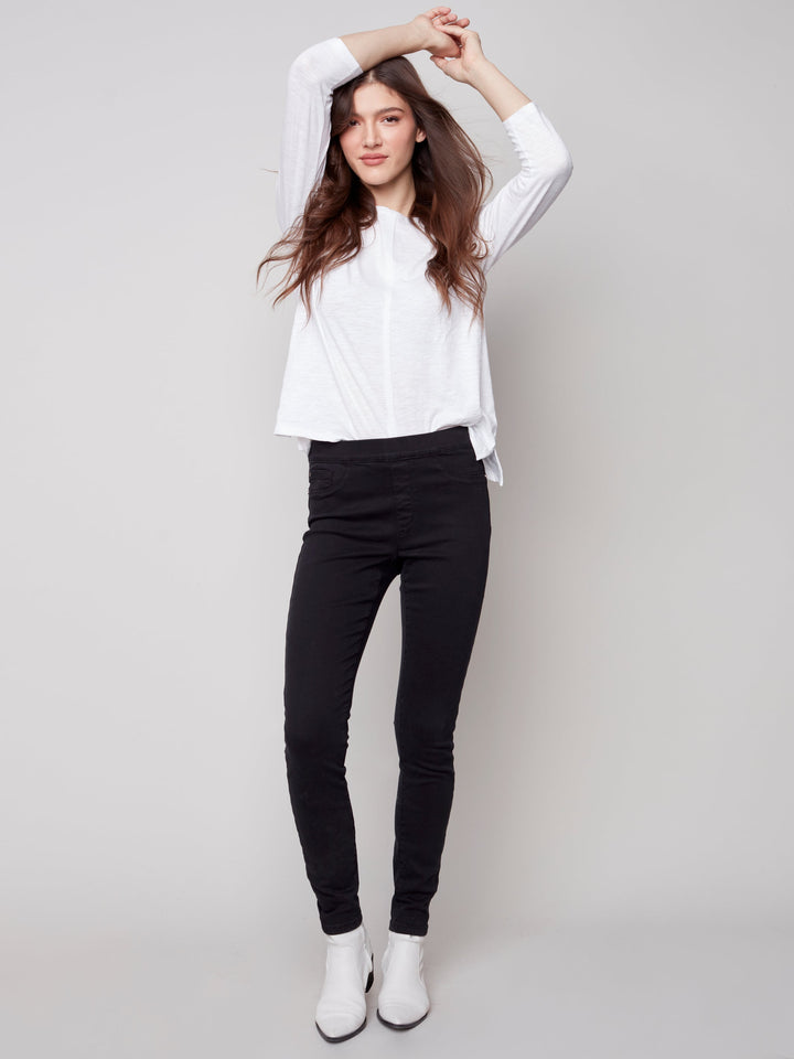 Mid Rise Skinny Stretch Denim Pant