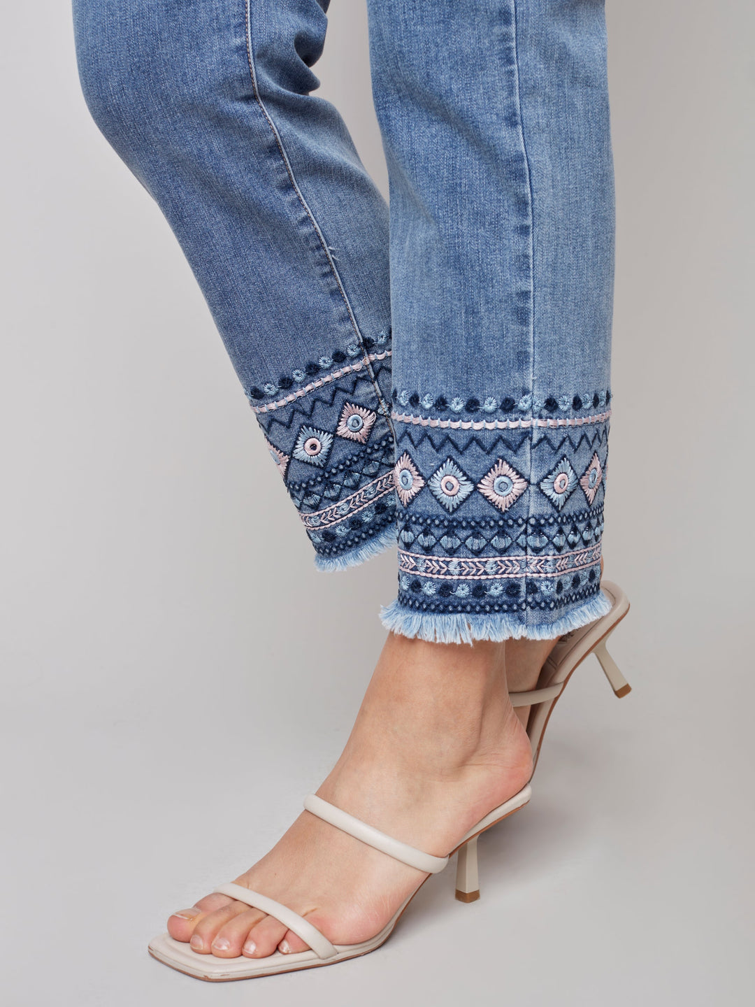 Stretch Denim Jean With Hem Detail