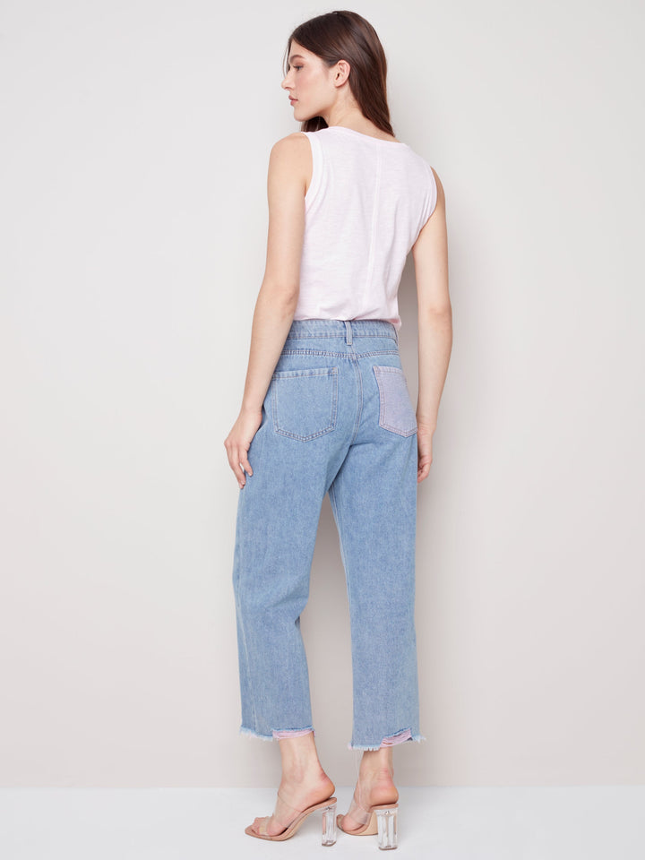 Mid Rise Straight Leg Jean