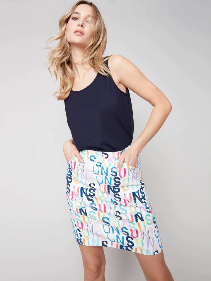 Sun Print Short Skirt
