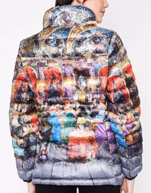 Colourful Print Puffer Jacket
