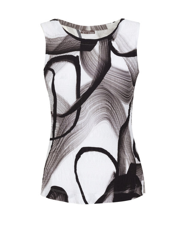 Swirl Print Bubble Fabric Tank