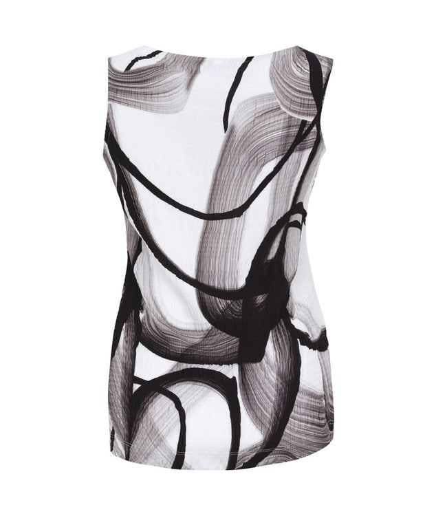 Swirl Print Bubble Fabric Tank