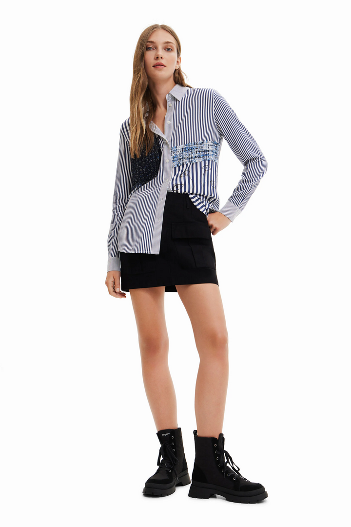 Striped Tweed Classic Blouse